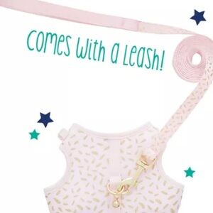 Whisker City Pink & Gold Cast Vest Harness and Leash Combo